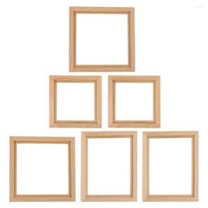 Frames 6 Pcs Po Frame Model Ornament Wooden Painting Picture Landscape Decors House Layout Props Accessory Child