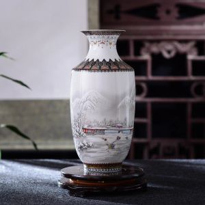 Films Antique Jingdezhen Ceramic Vase Vintage Vase Desk Accessories Crafts Snow Flower Pot Traditional Chinese Style Porcelain Vase