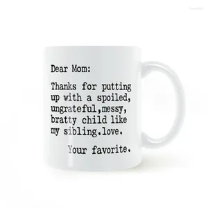 Tassen „Dear Mom Thank You For Putting Up“-Becher, Keramiktasse, Geschenke, 325 ml