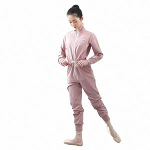 Balet uppvärmning byxor Autumn Winter Dance Jacket Vuxen kropp utövar bodysuit blå rosa lg hylsa overaller kvinnor kropp topp j0g4#