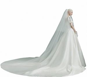 TopQueen V25L LG Bridal Veils 2 Lager Enkel elegant bröllopslöja 3m*5 m extra bred och extra LG -katedralslöja Soft Swiss O1RK#