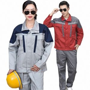Sonbahar Erkek Giysileri Üniformaları Kaynak Takım Erkek Kadın Çalışıyor Ceket Pantolon Araba Tamir Atölyesi Mekanik Çalışma Tulunları R1db#