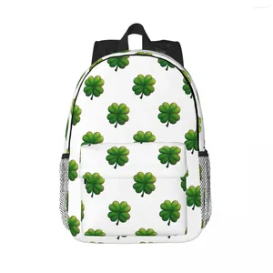 Mochila sorte trevo de quatro folhas verde trevo mochilas adolescente bookbag dos desenhos animados crianças sacos de escola portátil mochila bolsa de ombro