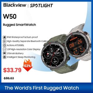 Wristwatches Blackview NEW Smart Watch W50 Waterproof Smart Watch New Version Men Women Health and Fitness Tracking Watch Bluetooth Calling 24329
