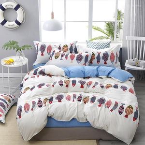 Conjuntos de cama Conjunto de desenhos animados Capa Folha Duveta Fronha Linho Jogo de Cama Menino Menina Adulto Criança Bedclothes