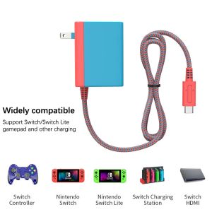 Ladegeräte 15 V 2,6 A Switch-Ladegerät Typ C für Switch NS-Spielekonsolen-Ladegerät, Wand-AC-Adapter, Lade-Netzteil, Heim- und Reisegebrauch