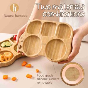 カップ料理の調理器具BopooboBowoBurens Tableware Suction Plate Bowl Bish Dishs Baby Feeding Dishes Spoon Fork Sets Bamboo Plate for Kids Tableware 240329