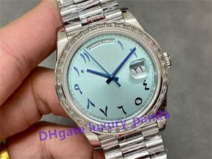 GMF Factory V2 Orologio Automatico Orologi da uomo 2836 Movimento Medio Oriente Digitale Dubai Ice Blue 904L Acciaio inossidabile Night Glow Orologi da polso impermeabili