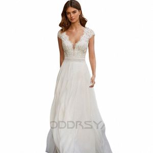 Roddrsya Abito da sposa semplice Dr per le donne 2023 con scollo a V Appliques in pizzo Backl con culo Abiti da sposa Custom Made Plus Size q5ku #