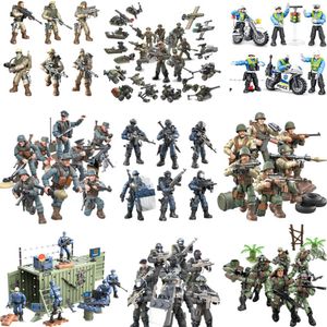 Soldier Small Particle Figurine Military Building Block Scene Assembly Joint Movable Mini Elite Warrior Model Decoration Toy