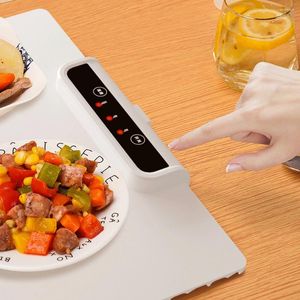 Tapetes de mesa quentes de alimentos dobráveis com temperatura de temperatura ajustável Bandeja de silicone rapidamente para festas reuniões familiares