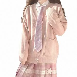 Japan Cott Student Mehrfarbige Pullover Strickjacke Uniformen Mädchen V-Ausschnitt Cosplay Gestrickte Frühling Schule Herbst 100% R6Cj #