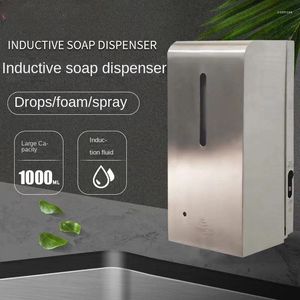 Sıvı Sabun Dispenser Büyük Kapasite 1000ml Paslanmaz Çelik Endüktif Sprey Bırakma Köpüğü