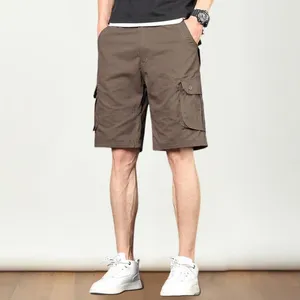 Herren-Shorts für Herren, Cargo-Sommer, mit mehreren Taschen, Knopf-Reißverschluss, weites Bein, knielang für einen stilvollen Look