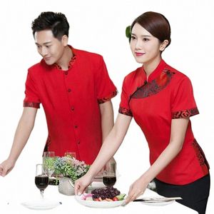 2018 Restaurang Waitr Uniforms Women Men Chinese Restaurant Uniforms Uniform Hotell Staff STOW DESIGN HOTEL UNIFOR NN0134 B3ZU#