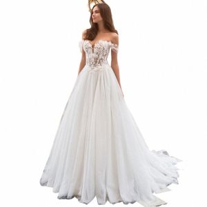 Angelika elegante abiti da sposa a spalla a-line Appliques in pizzo a cuore tulle culo vestidos de noni drop drop nave o0gn#