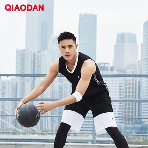 Qiaodan basquete camisa masculina 2023 respirável sem mangas seco rapidamente absorção de suor moda esporte conjunto de duas peças xnt2306b 240318