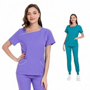 slim Fit Medical Uniforms Women Quick Dry Scrubs Sets Nurses Accories Hospital Dental Clinic Beauty Sal Workwear Clothes q6oa#