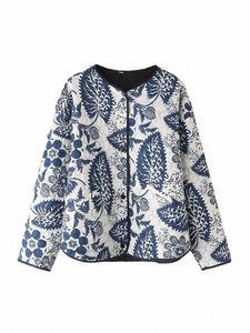 nlzgmsj TRAF 2023 New Autumn Women Floral Print Cott Coat Cardigan Lg Sleeve Elegant Single Breasted Jackets y1Ek#