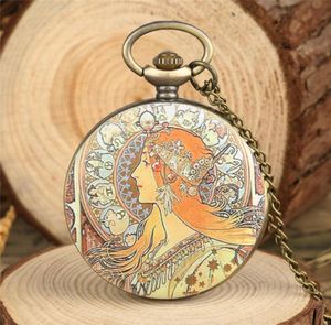 Elegant Beauty Lady Design Pocket Watch Vine Classic Women Girl Analog Quartz Watches Halsband Pendant Chain Clock Gifts3145291