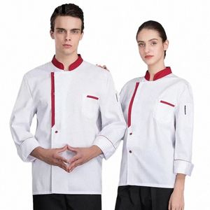Men LG Sleeve Chef Jacket Restaurant Cook Shirt Kitchen Uniform Hotel Cooke Coat Bakery Cafe Waiter Working Clothes L1x1#