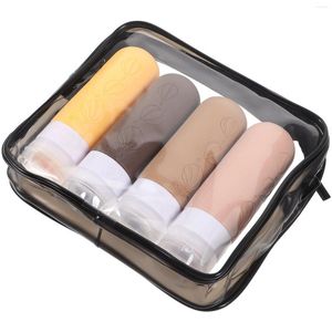 Garrafas de armazenamento 4 pcs sílica gel garrafa viagem shampoo loção recipiente para recipientes plásticos de tamanho ao ar livre reutilizáveis