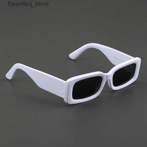 Солнцезащитные очки Люксовый бренд Высококачественные солнцезащитные очки для мужчин Прямоугольные ретро-белые в большой оправе Поляризованные серые с нашивкой UV400 Солнцезащитные очки для женщин Trend L240322