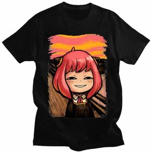 Japońskie anime szpieg x rodzina Anya Fireger graficzny nadruk t shirt streetwear mężczyźni kobiety fi krótkie rękawy plus size unisex t shirt t6kb#