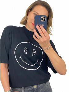 Smiley Face Print Vintage Women Men T-shirt Summer 2023 Ny O-Neck Half Sleeve Cott T-shirt Plus Size Size Casual Top Streetwear G20M#