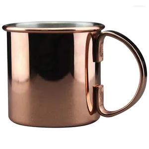 Mugs 450ML Stainless Steel Mug Water Cup Moscow Mule Straight Body Rolled Bar Cocktail Beer