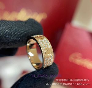 Hög lyxdesigner ring Carter Full Sky Star Ring V Gold Classic Ring pläterad med 18K guldpar ring ingen diamant full diamant mode gåva original 1: 1 med riktig logotyp