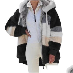 Women'S Wool & Blends Jacket Women Winter Coat Casual Female P Work Zipper Pocket Hooded Coats Loose Outerwear Womens Drop Delivery Ap Dhewi
