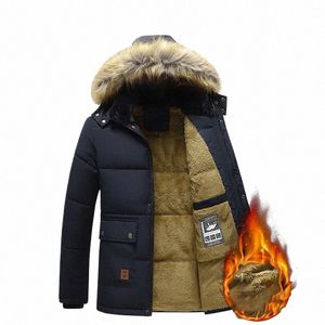 2023 Vinter nya män vindtäte fleece varm tjock parkas jacka kappa mens fi hooded casual outwear löstagbar hattjacka hane w7Hz#