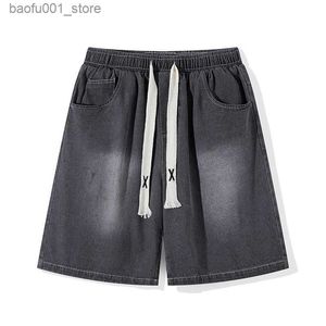 Men's Shorts Mens Running Board Black Denim Jogger 2024 Summer Casual Classic Pants Q240329