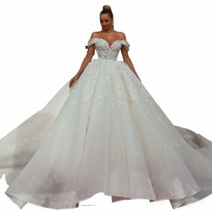 Ärmbröllop Dr 2024 Sweetheart Off the Shoulder Ball Gown Princ Bride Lelaacra SM27 Plus Size Vestido de Noiva U9z8#