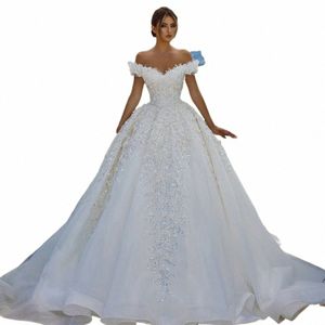 Loverxu Ball Grow Princ Wedding Dres 2024 حبيبته قبالة الكتف Vestido de Novia Lace Robe de Mariee W2Go#