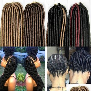 Syntetiska hårförlängningar 1st CLOGhet flätor mjuka faux locs flätning bomba dreadlocks så 18 tum gudinna locs7017972 droppleverans pro ot2pe