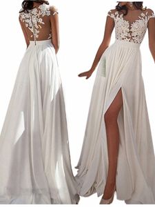 2023 Nuovo partito di compleanno del partito sexy da sera in pizzo Dr Ball Gown Wedding Dr Backl Big Tailed Wedding Dr F6DY #