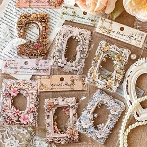 Gift Wrap 40st Collage Flower Mirror Manor Floral Retro Card Arts Decoration Hollow Bakgrund Handskriven Scrapbook Cut 135 103mm