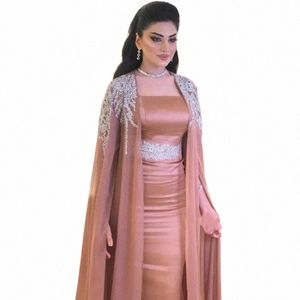 aleeshuo Saudi Arabia Women Elegant Strapl Prom Dr Cap Sleeve Evening Dr Appliques Beading Floor Length Party Dr b3y5#