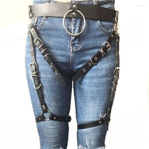 Gürtel 2024 Persönlichkeit Gothic Sexy Gürtel Kunstleder Körper Bondage Korsett Weibliche Harness Taille Bein Ring Riemen Zubehör