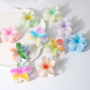 34 Farben Plumeria-Blumen-Klauenclip für Frauen und Mädchen, süße Haarklammer, Haarklemmen, Krabben-Stirnband, Winter-Haar-Accessoires