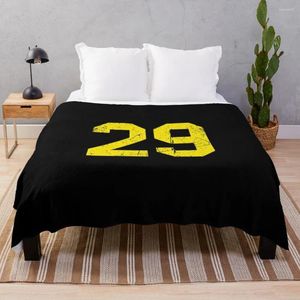 Blankets Sports Jersey Vintage Lucky Number 29 Classic T-Shirt Throw Blanket Flannel Fabric Single