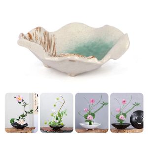 Vasen Japanische Retro-Zen-Keramik-Blumentopfvase, speziell für die Blumenarrangement-Halterbasis für Desktop-Hydrokulturvasen entwickelt