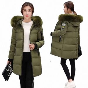 Donne Parka collo di pelliccia giacca invernale Nuovo 2023 coreano con cappuccio spesso caldo Lg cappotto femminile casual Outwear Down Cott giacca Parka s7Gj #