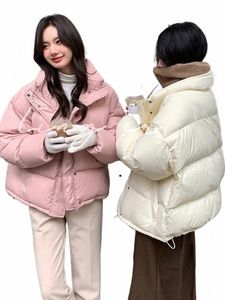 Koreanische weiße gesteppte Jacke für Frauen 2024 Winter dick gepolsterte Mäntel Basic Einfache Down Cott Petite Frau Kurze Jacken Parkas P7ys #