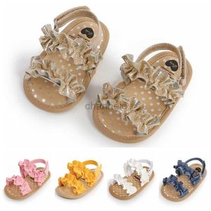 Сандалии От 0 до 18 месяцев, сандалии принцессы для новорожденных девочек, летние мягкие ходунки с рюшами для малышей, 240329