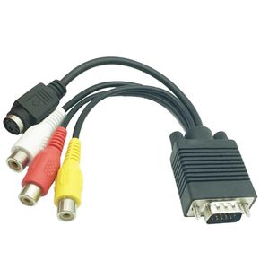 VGA-zu-3RCA-Kabel, SubDVGA-Video-TV-Ausgang, SVideo-AV-Adapter, RCA-Buchse, Konverterkabel2610833