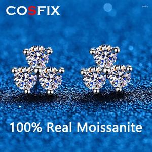 Stud Earrings 0.6CT Moissanite D Color Ideal Cut Lab Created Diamond 18K White Gold Plated Sterling Silver For Women