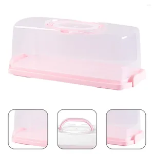 Plattor Portable Cake Pastry Carrier Tray: Rectangular Cupcake Stand Keeper Holder with Cover Display Box Container för transport